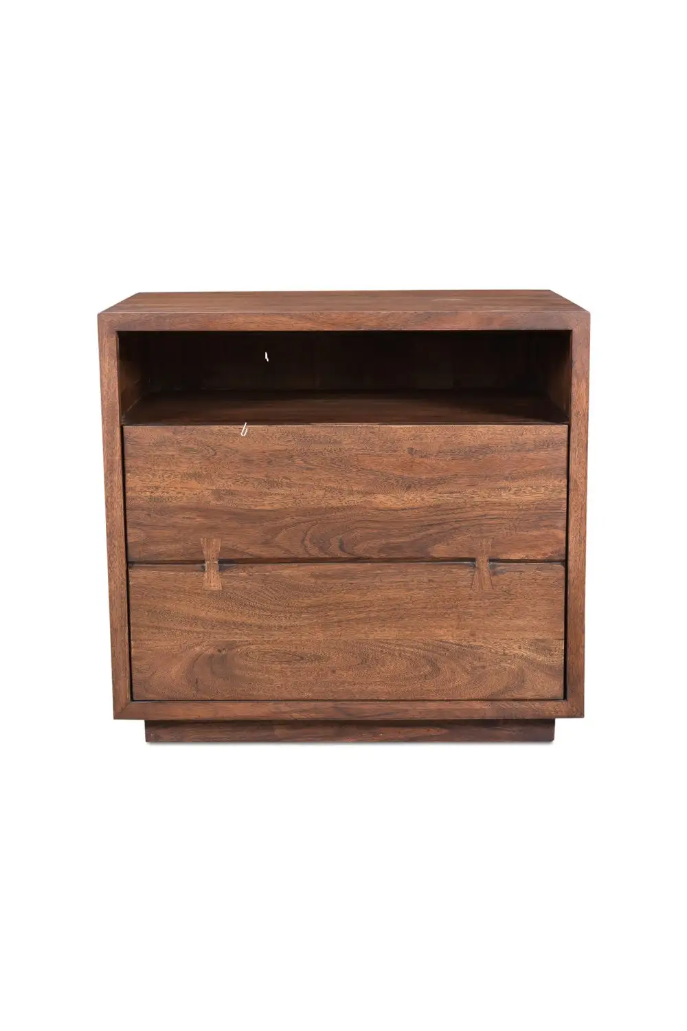 Textured Solid Acacia Drawer Nightstand