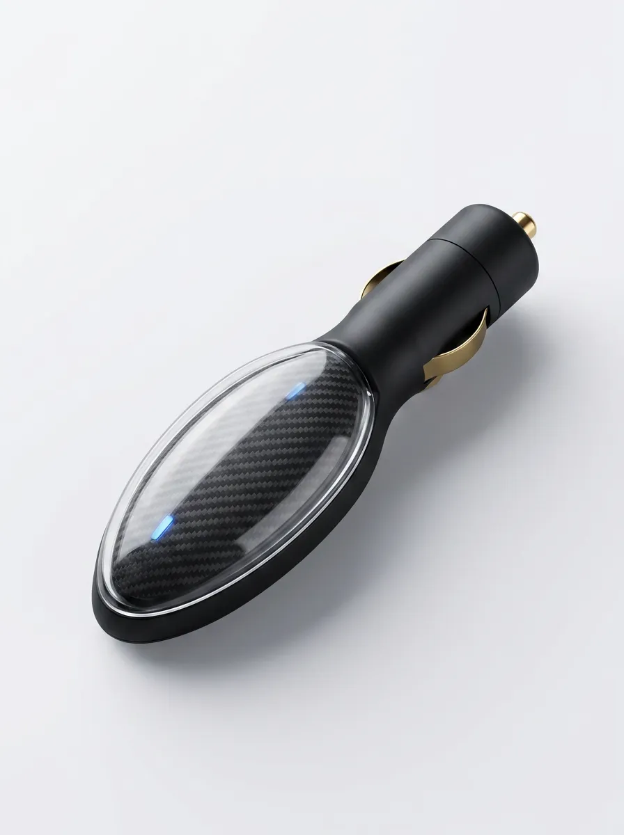 Carbon-Fiber Texture LED Electronic Car Fuel Saver Device