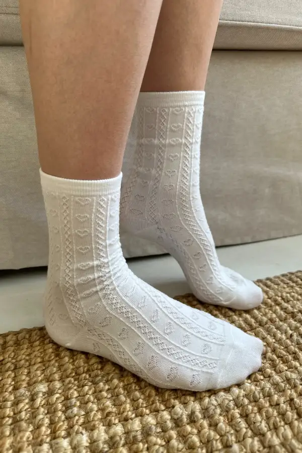 Heart Plaid Cotton Socks