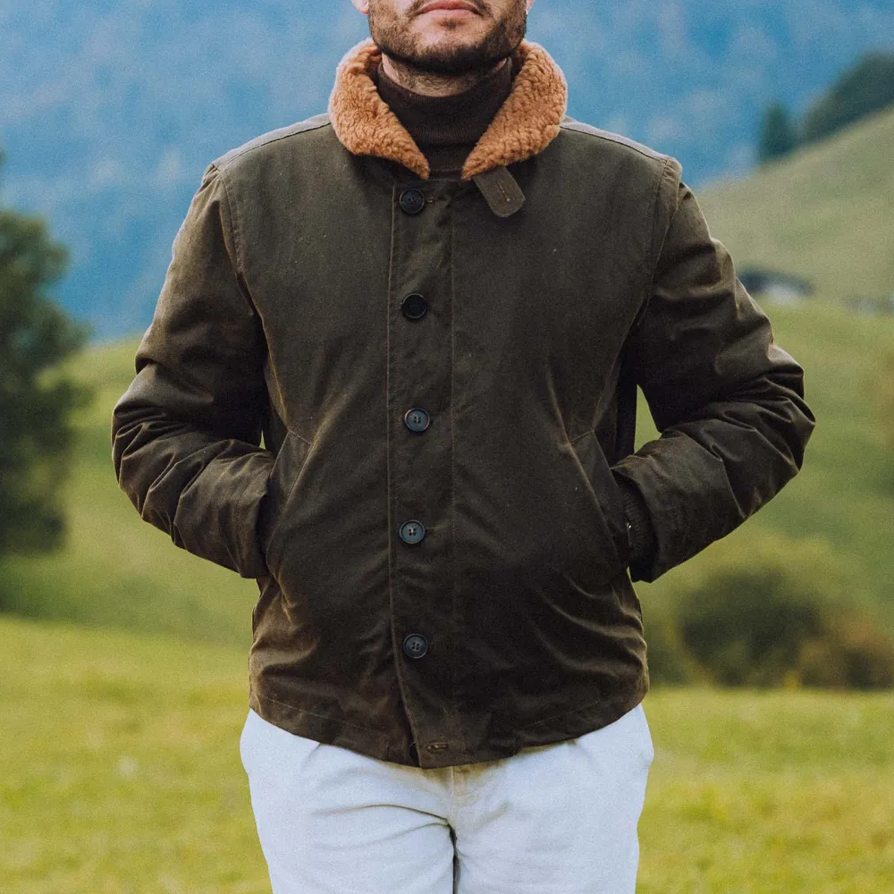 Canvas Waxed Canvas Men's Casual Jacket