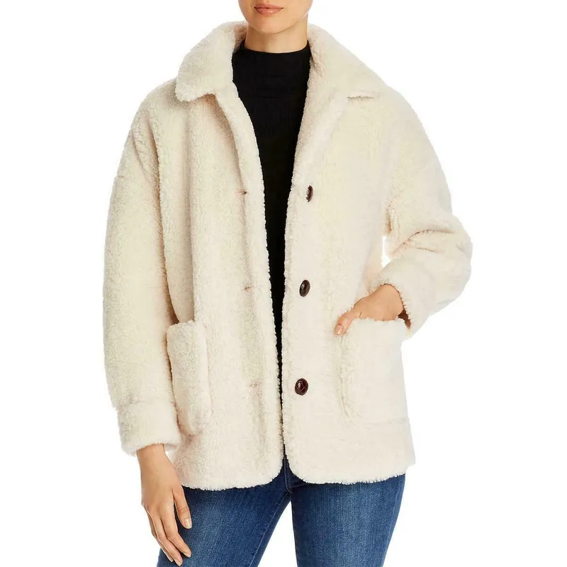 Sherpa Long Sleeve Button Closure Jacket