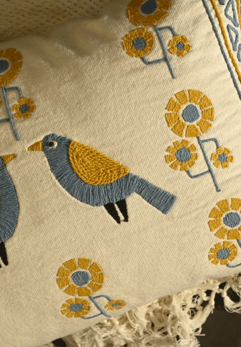 Handwoven Animal Motif Cotton Lumbar Decorative Cushion Cover