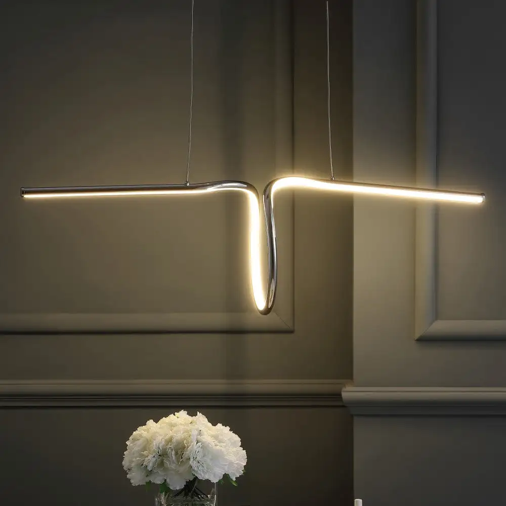 Ambient Dimmable Adjustable Integrated LED Metal Linear Pendant