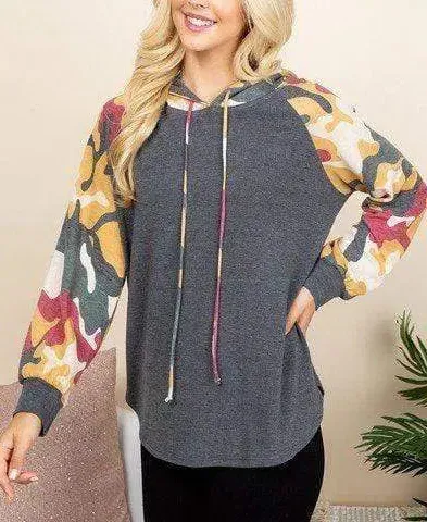 Camouflage Contrast Hoodie