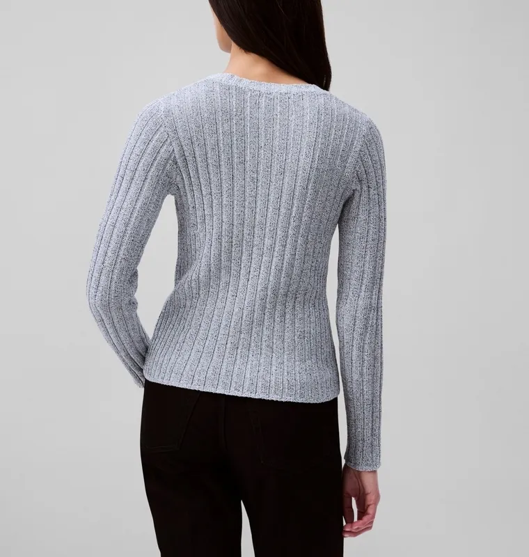 Textured Ribbed Cotton Sweater