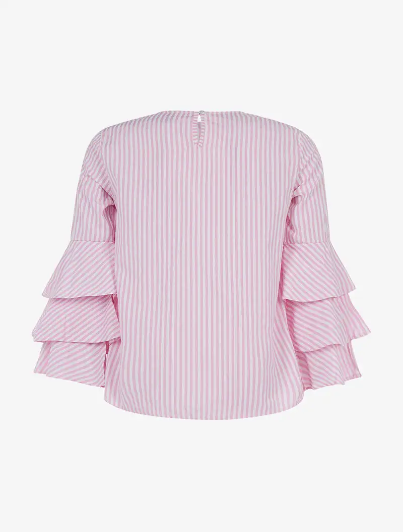 Classic Long Sleeve Striped Blouse