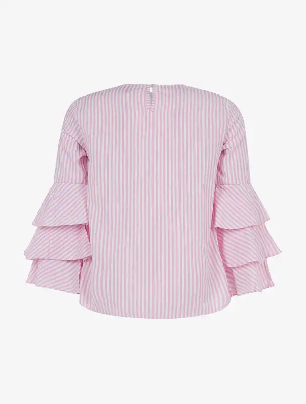 Classic Long Sleeve Striped Blouse