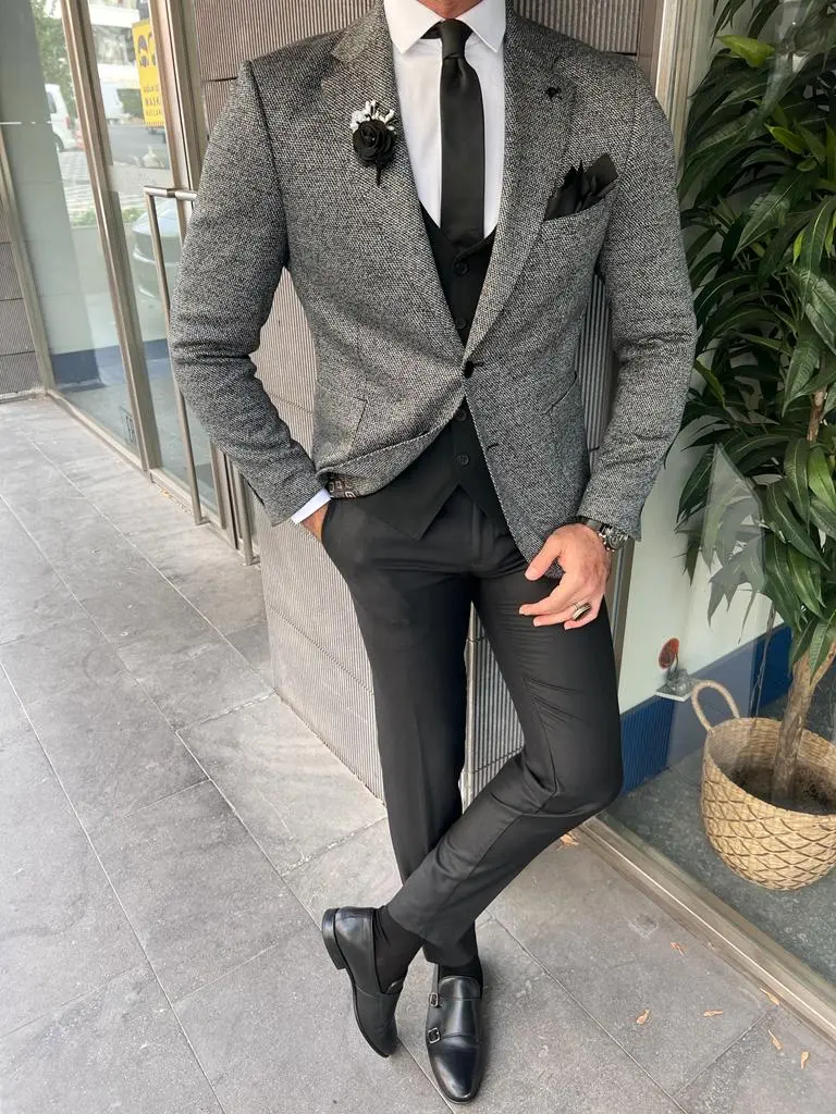 Refined Slim Fit  Italian Fabric Stamped Blazer
