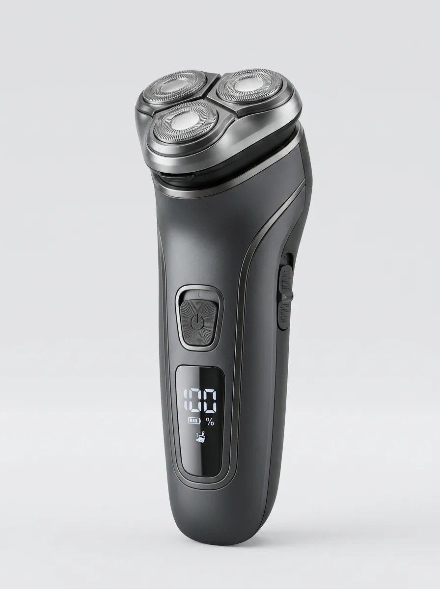 Rotary Triple-Blade LED Display Electric Shaver for Daily Personal Care