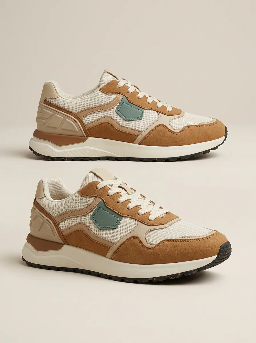 Men's Everyday Casual Colorblock Suede Mesh Print Sneakers