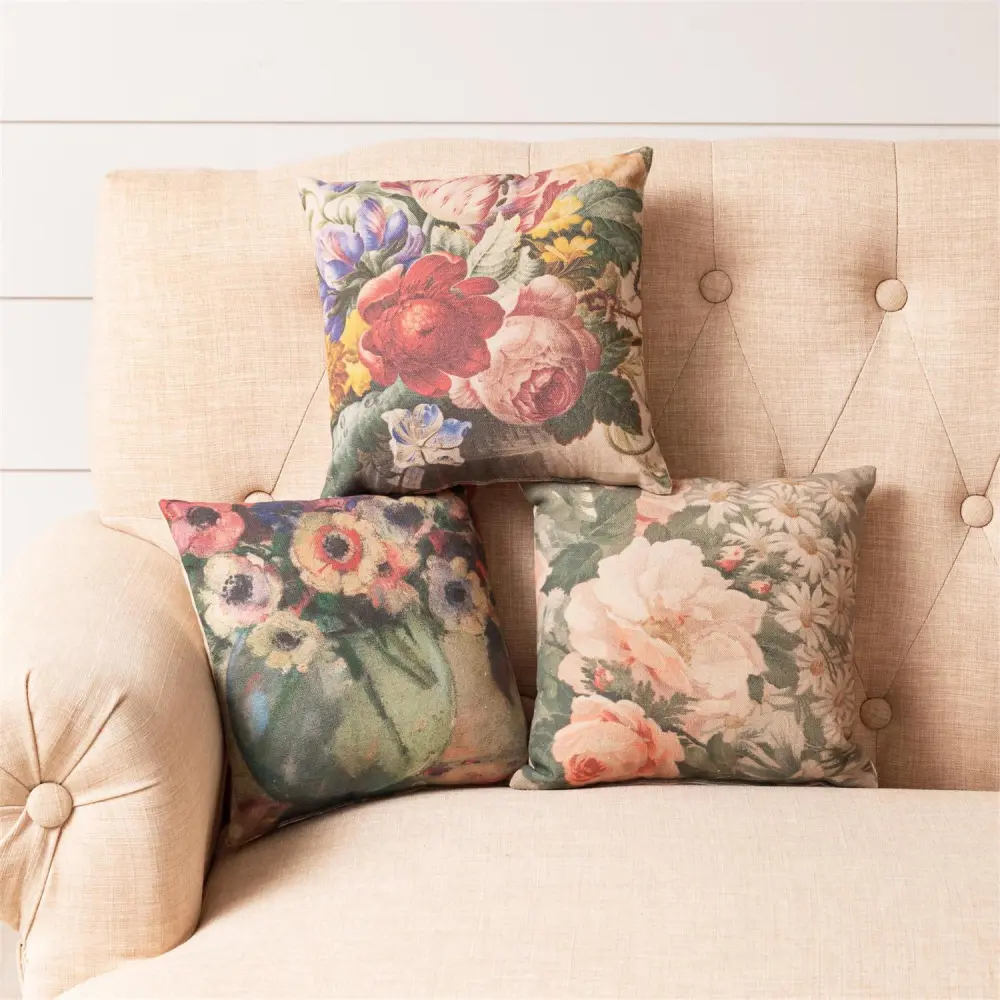 Rustic Floral Decorative Accent Pillow