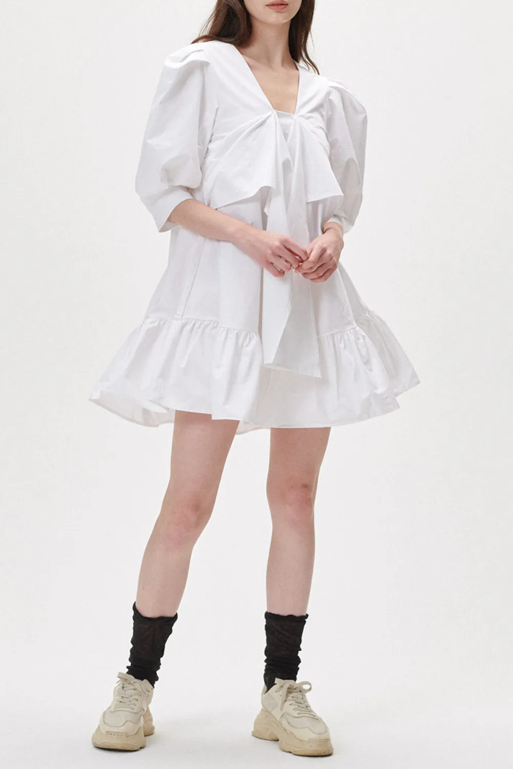 Puff Sleeve Mini Dress