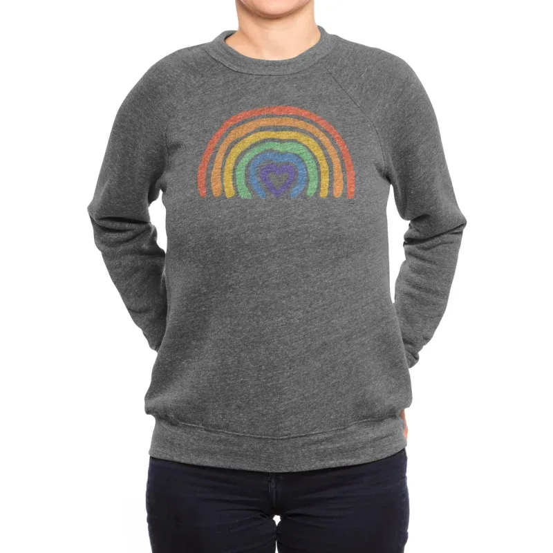 Colorful Rainbow and Heart Design Sweatshirt