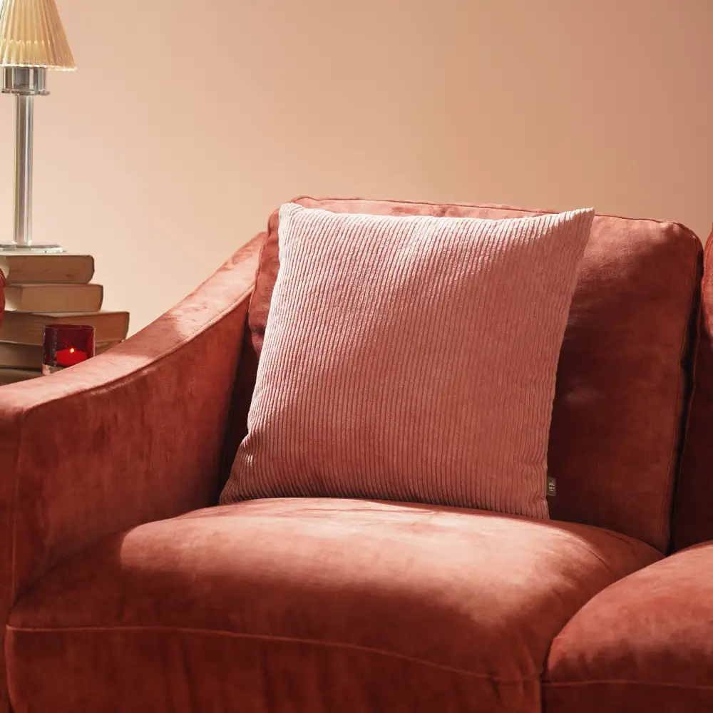 Pink Textured Square Cushion Cover