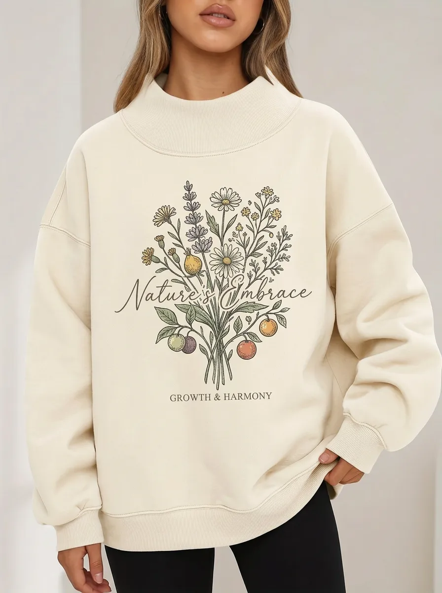 Nature Lover Wildflower Fruit Bouquet Sweatshirt