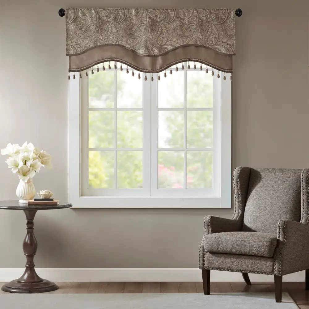 Faux Silk Paisley Rod-Pocket Classic Valance