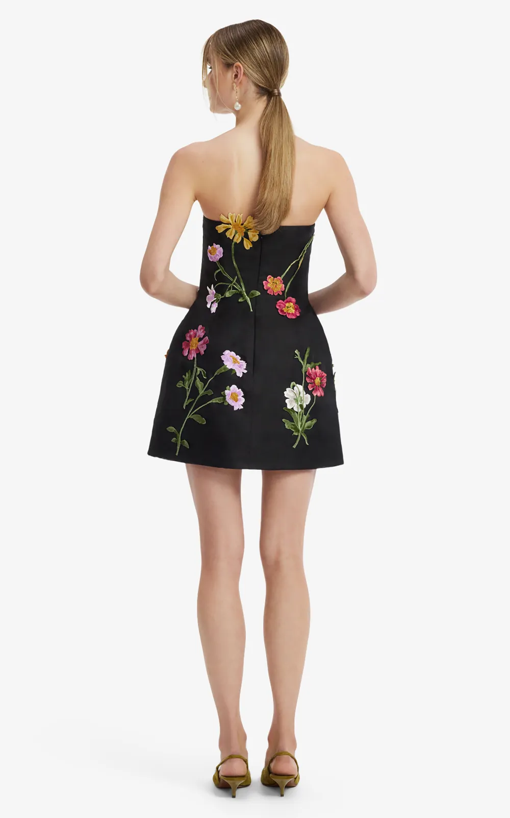 Sabina Printed Elegant Mini dress In Black