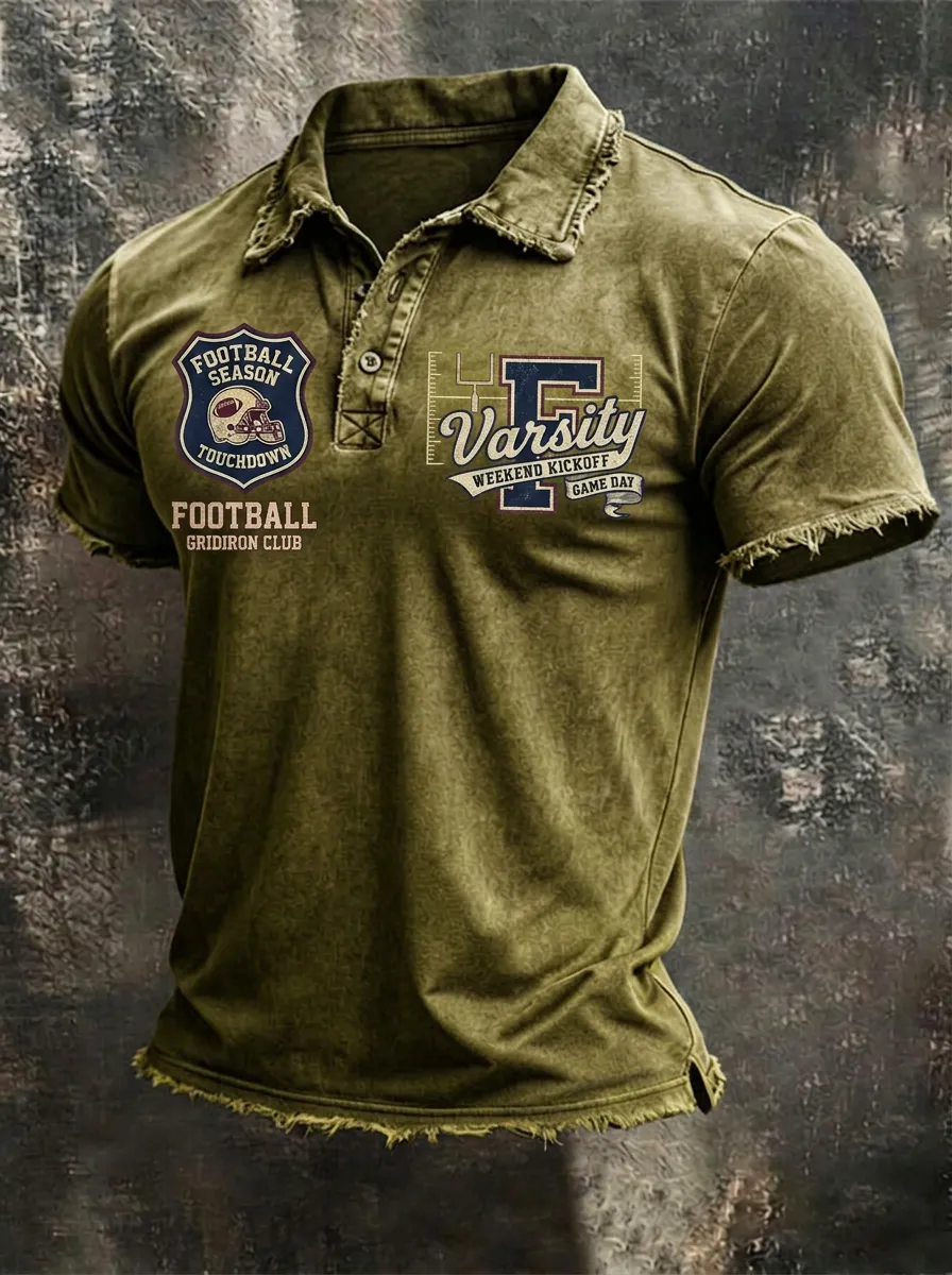 Football Varsity Gridiron Club Graphic Polo Shirt