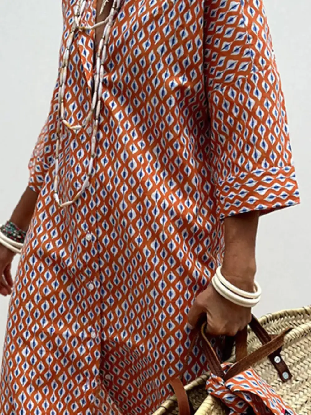 Full Size Button-Down Midi Dress Plus Size