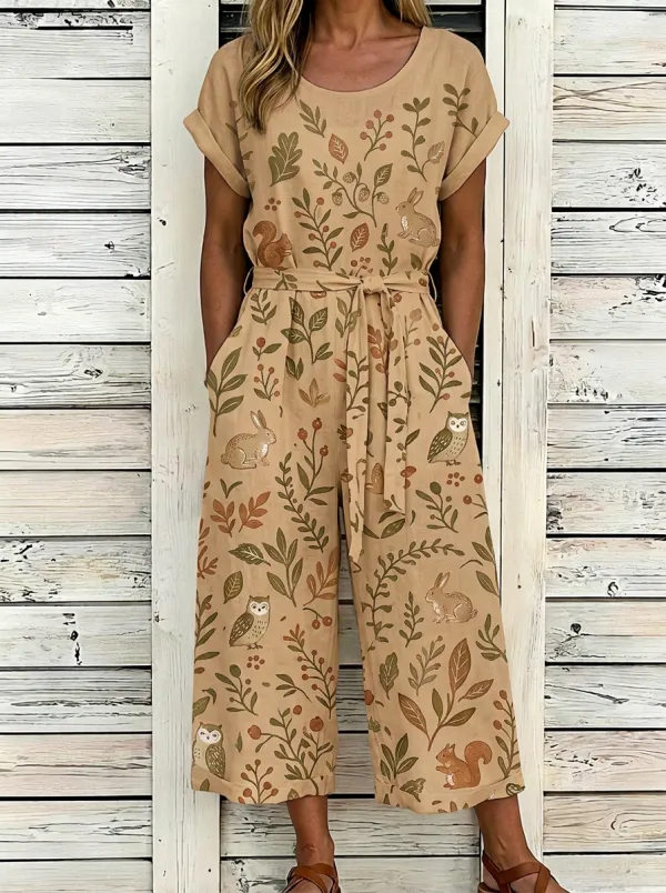 Woodland Animal Rabbit Owl Squirrel Jumpsuit