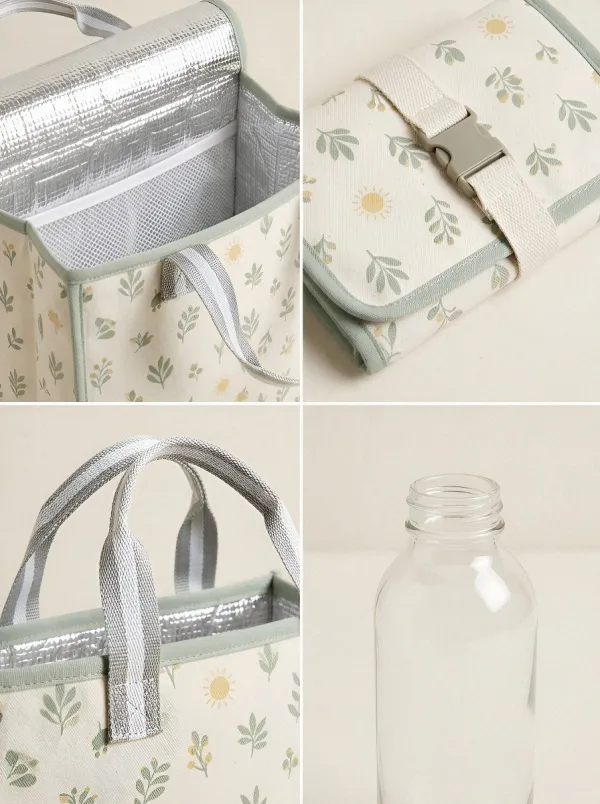 Floral Sun Botanical Printed Insulated Lunch Bag