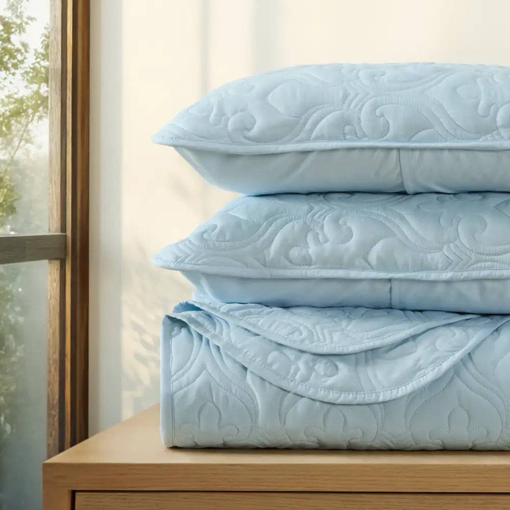 Damask Quilted Coverlet Set