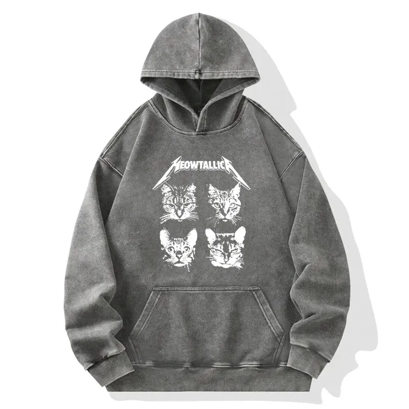 Visible Cat Emotion Washed Hoodie