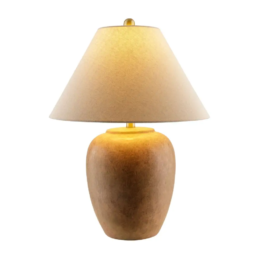 Glazed Linen Shade Ceramic Table Lamp