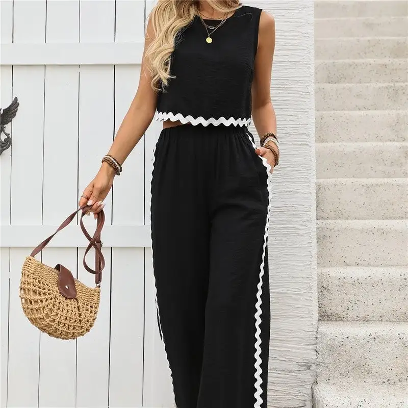 Sleeveless Vest Long Pants Set