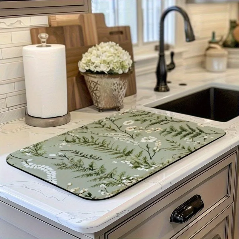 Greenery Design Kitchen Mat