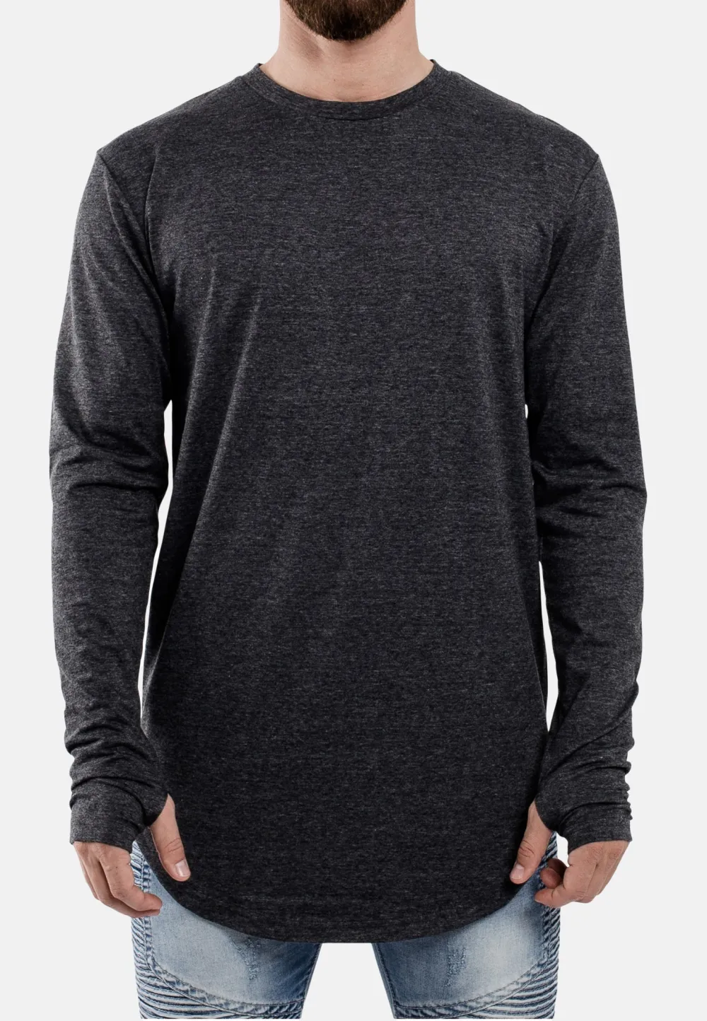 Casual Round Neck Longline Tee
