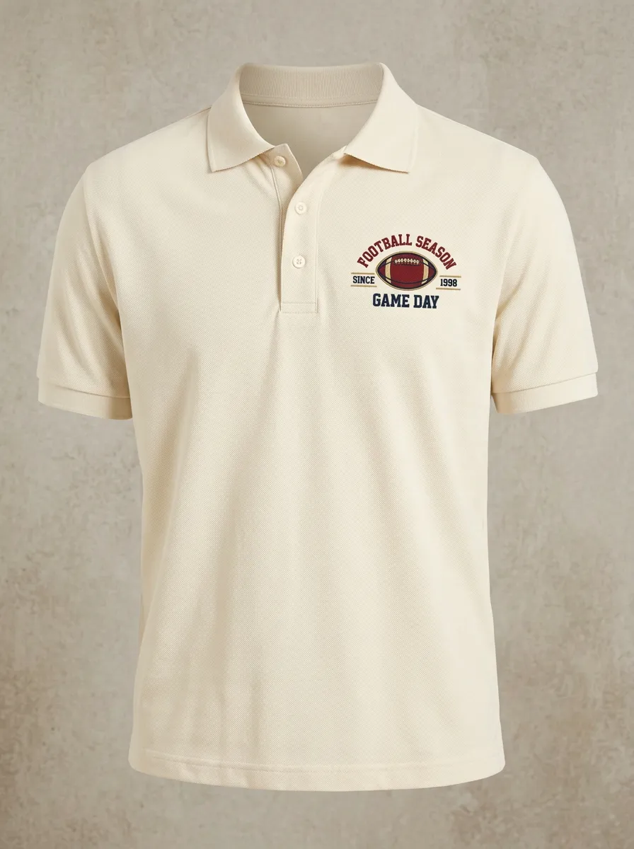 Football Inspired Casual Polo Shirt