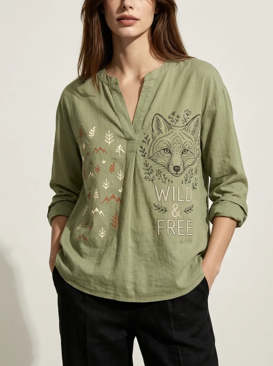 Nature Lover Wild And Free Fox Mountain Top