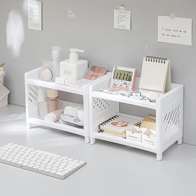 1 Pc 2-Tier Desktop Storage Rack