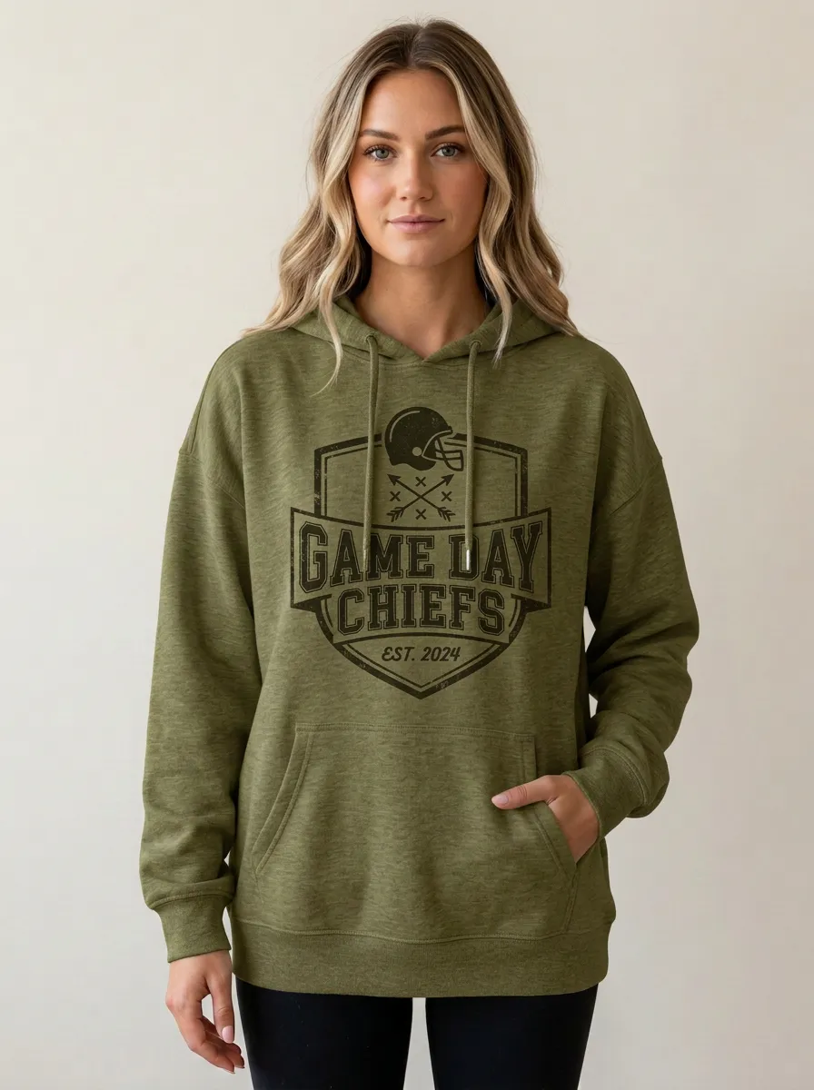 Women's Football Fan Game Day Chiefs Helmet Graphic Hoodie