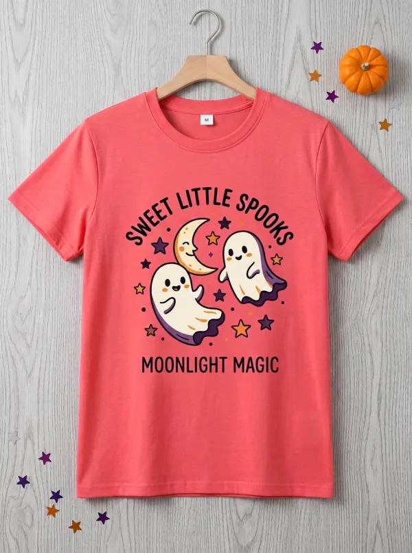 Moon Halloween Graphic T-Shirt
