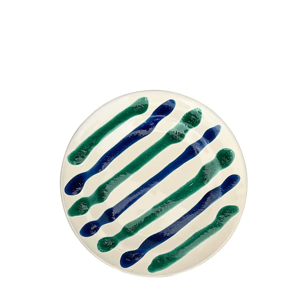 Hand-Painted Coastal-Inspired Ceramic Dessert And Side Plate