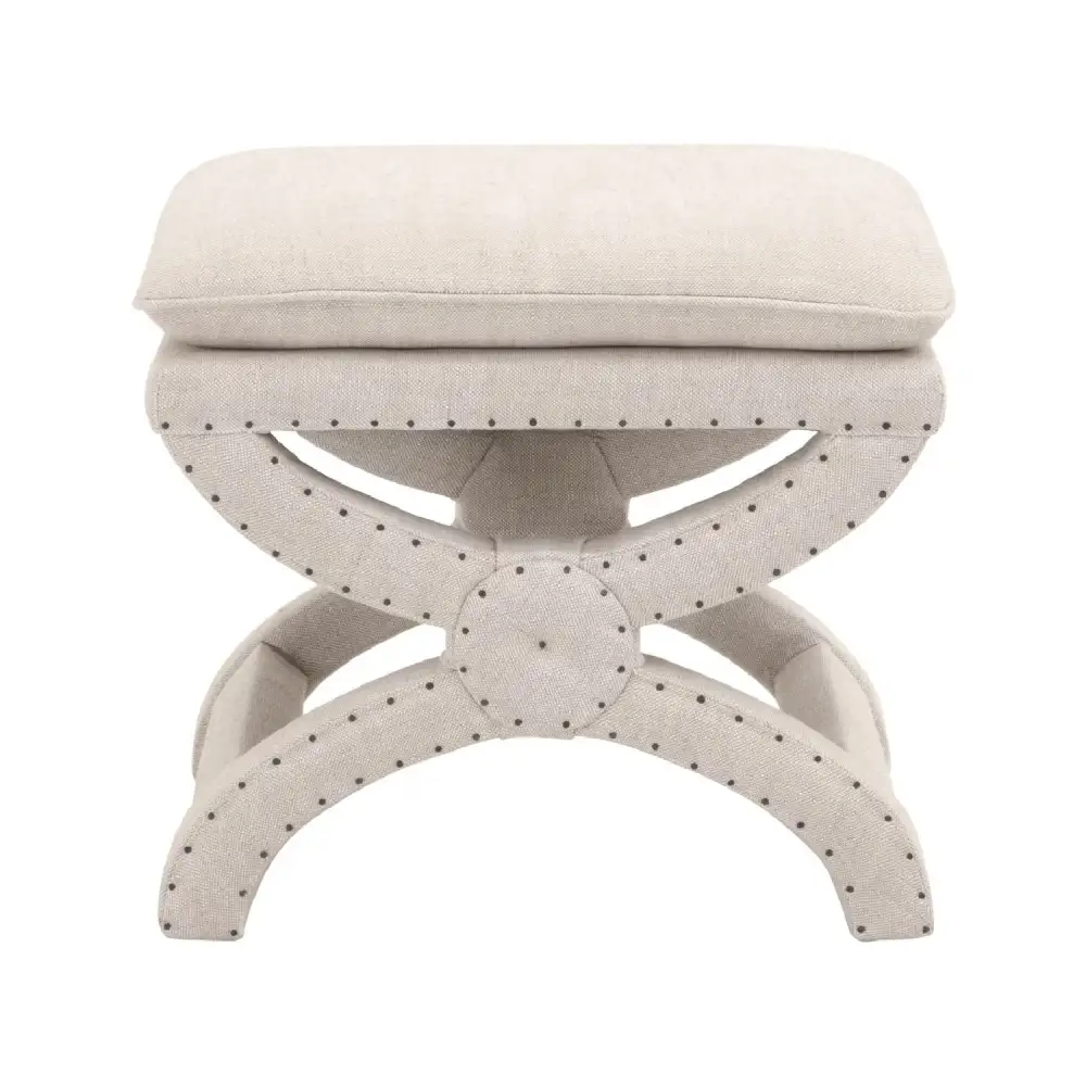 French Linen Ottoman