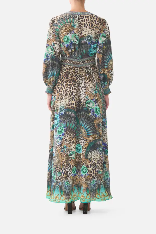 Button Dress with Shaped Waistband