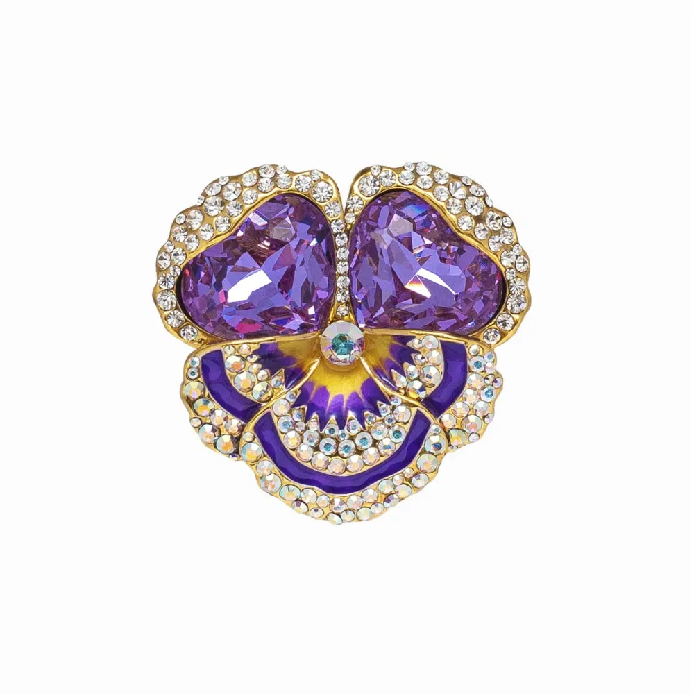Pansy Crystal Brooch
