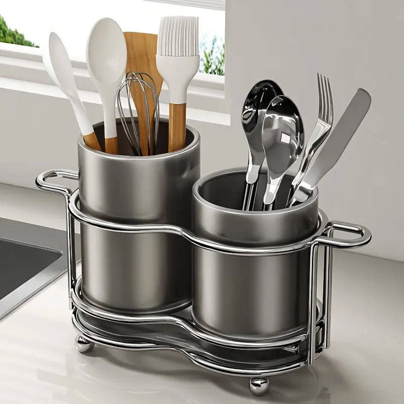 Dual Compartment Utensil Holder