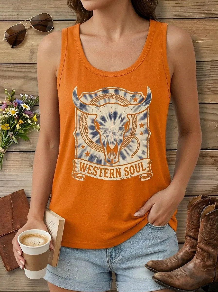 Western Soul Cow Tank Top Everyday