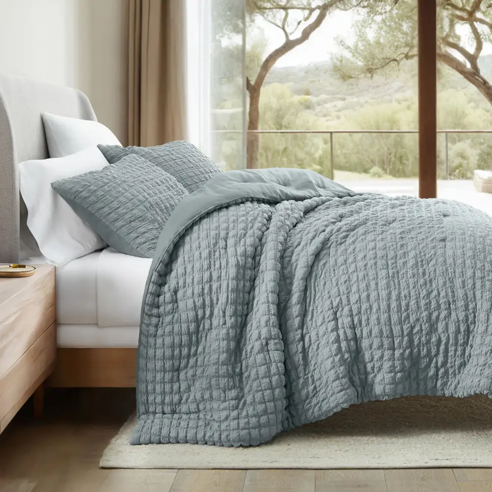 Seersucker Box Textured Down Alternative Comforter Set