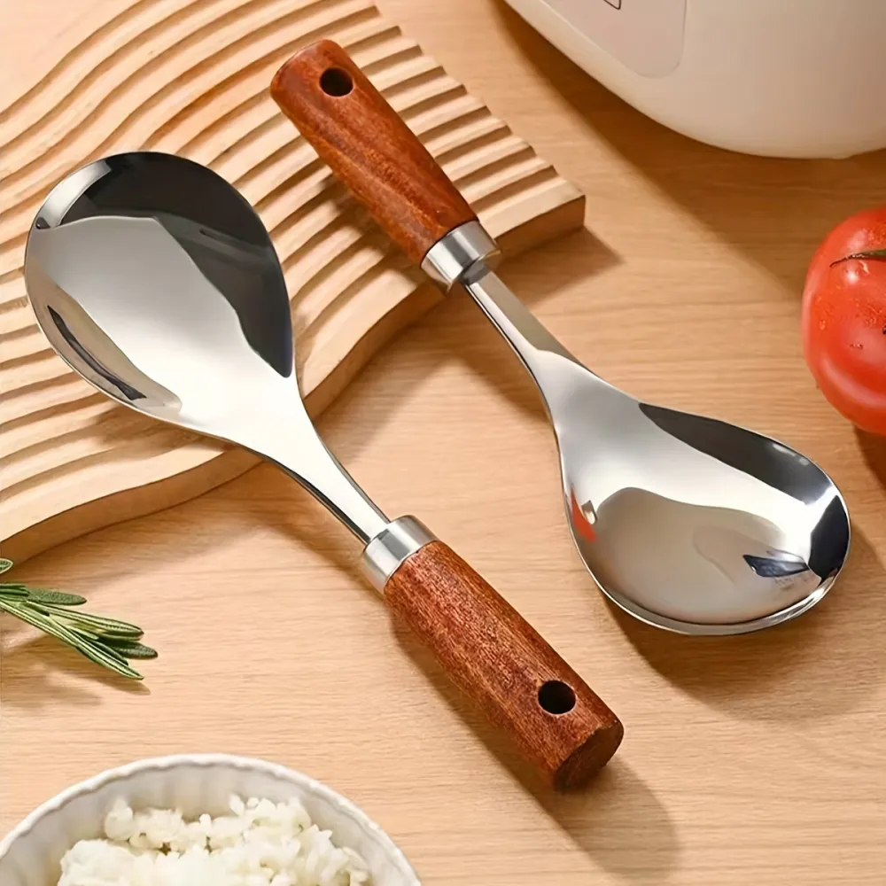 1 Pc Wooden Handle Spoon
