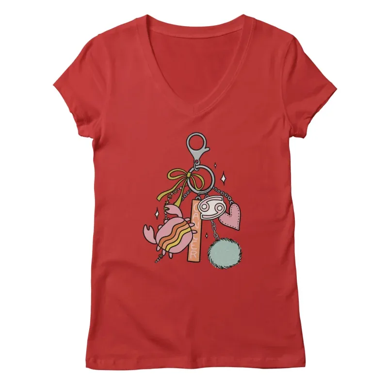Cancer Zodiac Charm V-Neck Tee