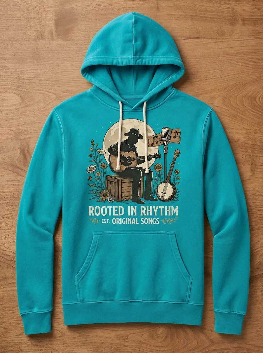 Honky-Tonk-Inspired Banjo Guitar Country Music Graphic Hoodie