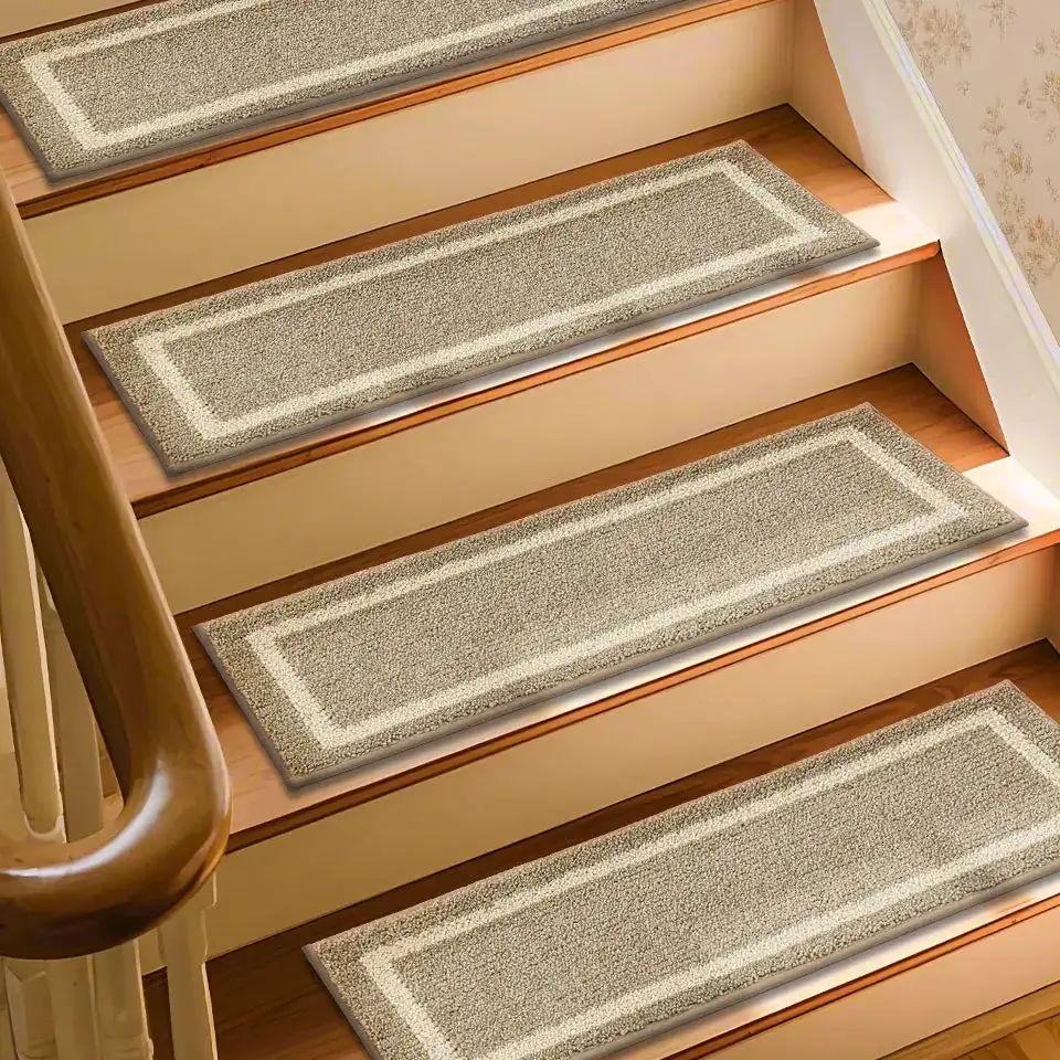 Bordered Stair Carpet Treads