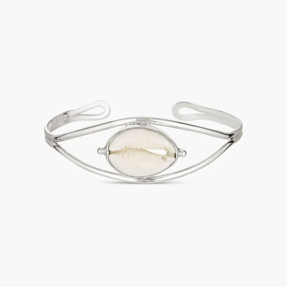 Cowrie Serenity Silver Cuff