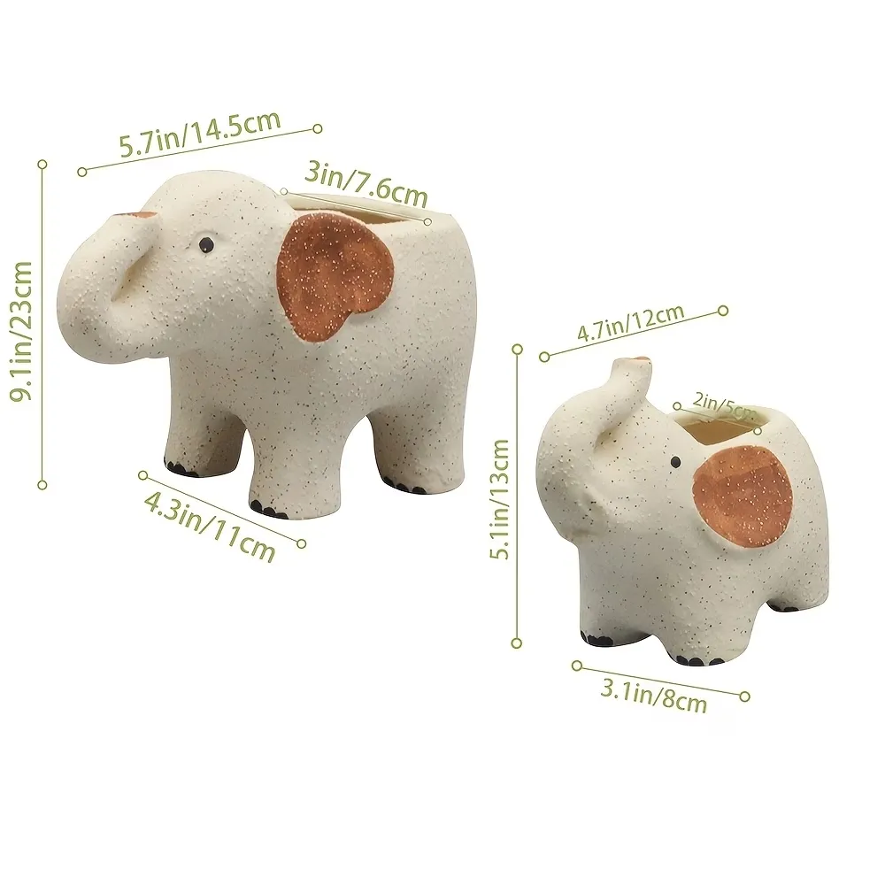 Elephant Shaped Ceramic Planter