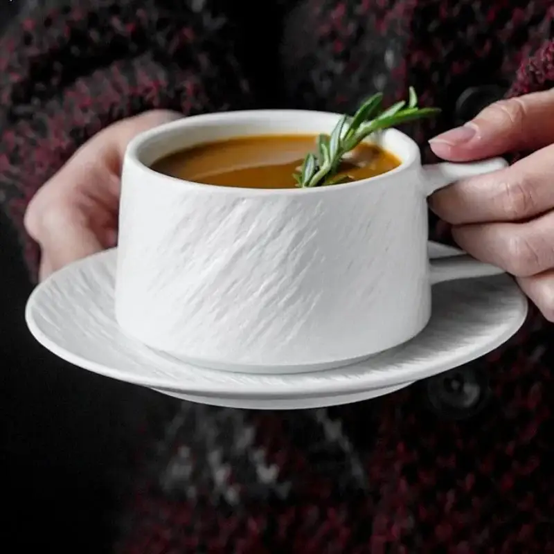 Textured Stone Finish Ceramic Coffee Cups